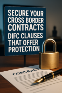 Lawyer drafting DIFC cross border contract in Dubai office