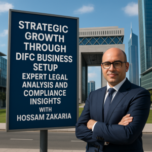 Panoramic skyline view of DIFC Dubai with modern office towers symbolizing financial and legal excellence