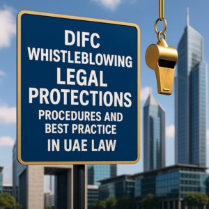 DIFC compliance officer explaining whistleblowing procedures to corporate team