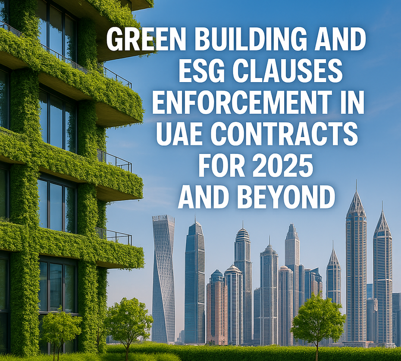 Green Building and ESG Clauses Enforcement in UAE Contracts for 2025 and Beyond