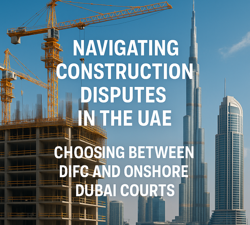 Navigating Construction Disputes in the UAE Choosing Between DIFC and Onshore Dubai Courts