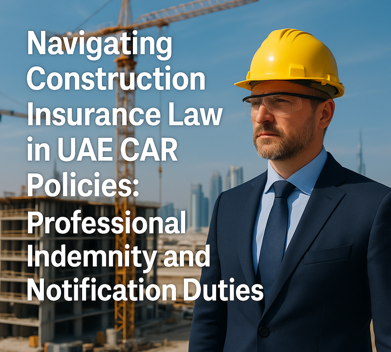 Navigating Construction Insurance Law in UAE CAR Policies Professional Indemnity and Notification Duties