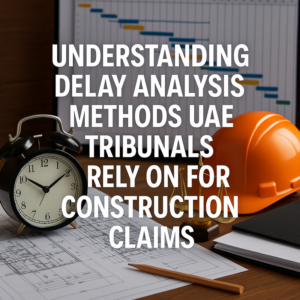 Diagram comparing CPM, TIA, and Windows delay analysis methods for UAE construction disputes