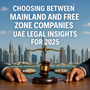 Comparison chart of legal differences between UAE mainland and free zone companies
