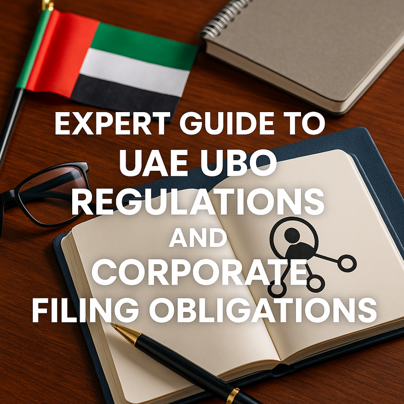 Diagram illustrating the Ultimate Beneficial Owner filing process for UAE companies