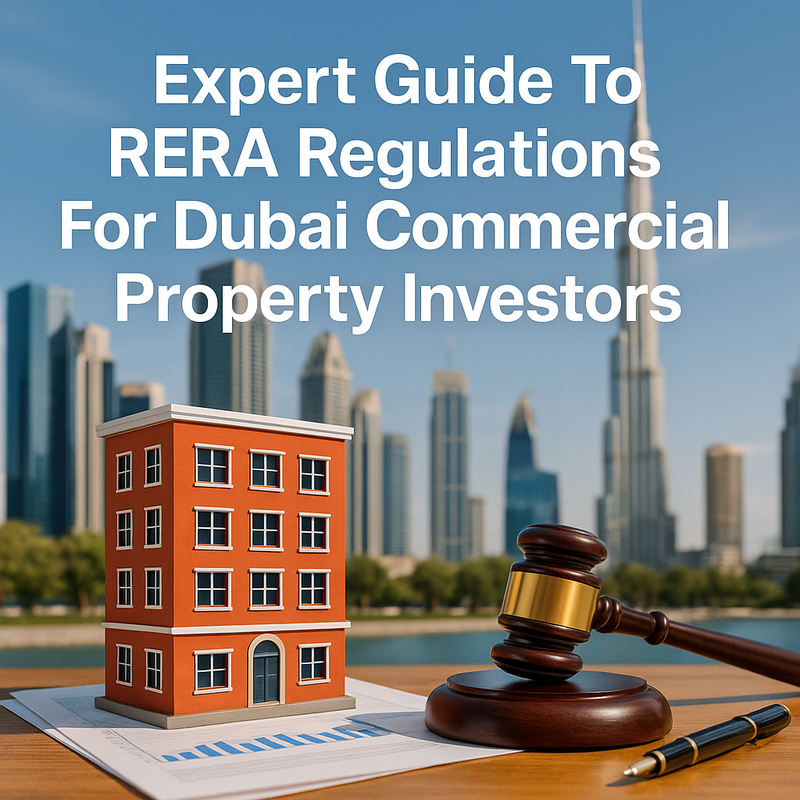 Business meeting between property investors and legal advisors reviewing Dubai RERA documents