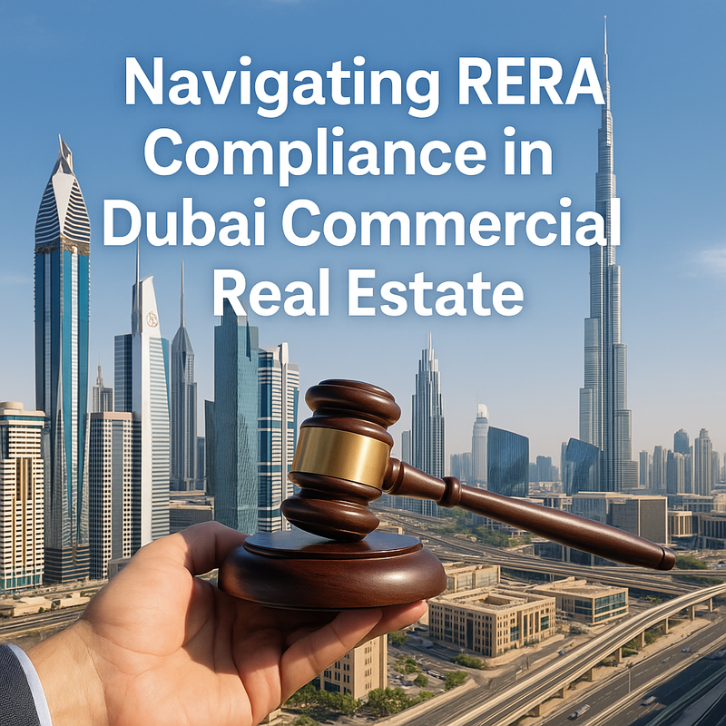 Dubai skyline with prominent commercial real estate buildings under regulated RERA framework