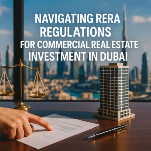 Commercial property skyline in Dubai illustrating real estate legal compliance