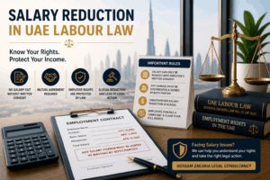 Salary reduction UAE labour law employee contract dispute