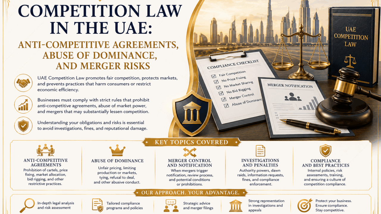 Competition Law in the UAE: Anti-Competitive Agreements, Abuse of Dominance, and Merger Risks
